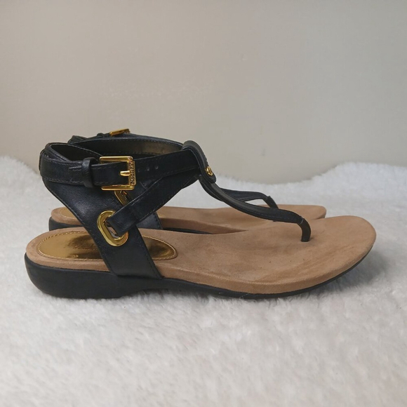 Ralph Lauren Kiana Leather Thong Sandals Black Size 7B - Picture 3 of 10